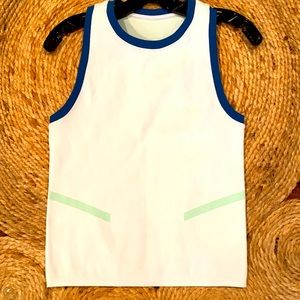 Sweaty Betty interval Seamless Tank mint Green Royal blue trim  Medium